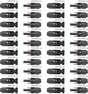 Temank Solar Panel Connector 20 Pairs, Solar Cable Connectors Male/Female Connector Double Seal Rings for Better Waterproof Effect