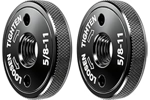 2 PCS Quick Install & Release Angle Grinder Nut, 5/8"-11 Self-Locking Flange Nuts Compatible with Dewalt Milwaukee Makita Ryo