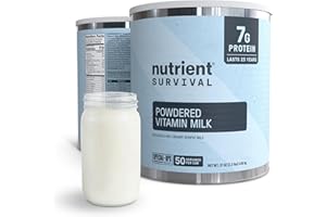 Nutrient Survival Vitamin Powdered Milk, Freeze Dried Prepper Supplies & Emergency Food Supply, 21 Essential Nutrients, Soy & Gluten Free, Shelf Stable Up to 25 Years, One Can, 50 Servings