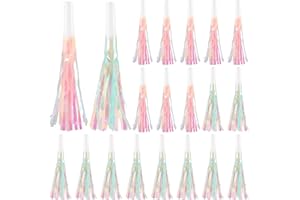 Motionchic 24 Pcs Mermaid Party Blowers Noise Makers Glitter Metallic Fringed Party Horns for Kids Girl Mermaid Party Favor Birthday Decorations (Pink,Green)