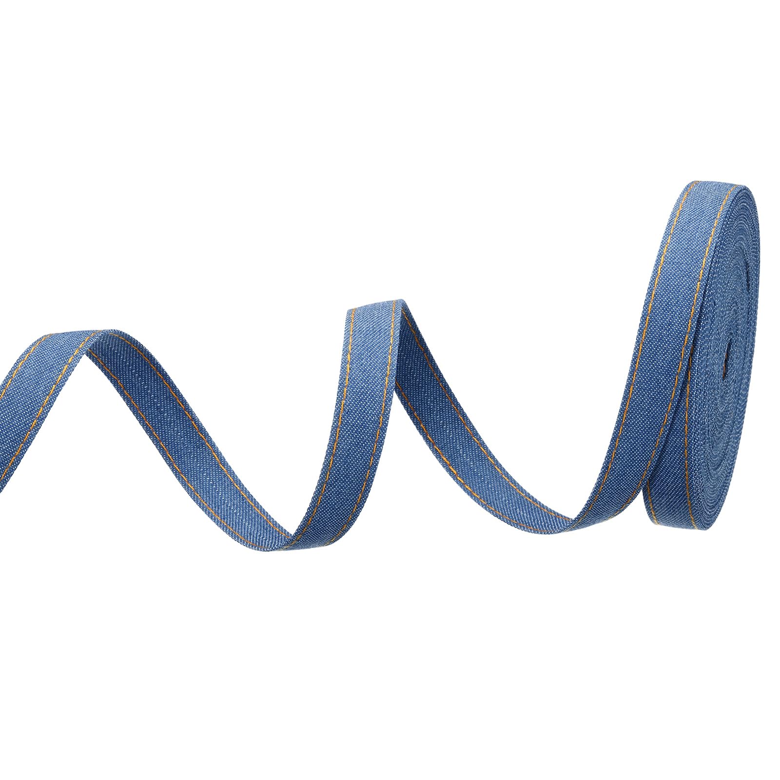 PATIKIL 3/5" Denim Ribbon, 1 Roll 11 Yard Layering Jean Fabric Craft Strip for Bow DIY Making Hair Clip Garment Sewing Decorations, Blue