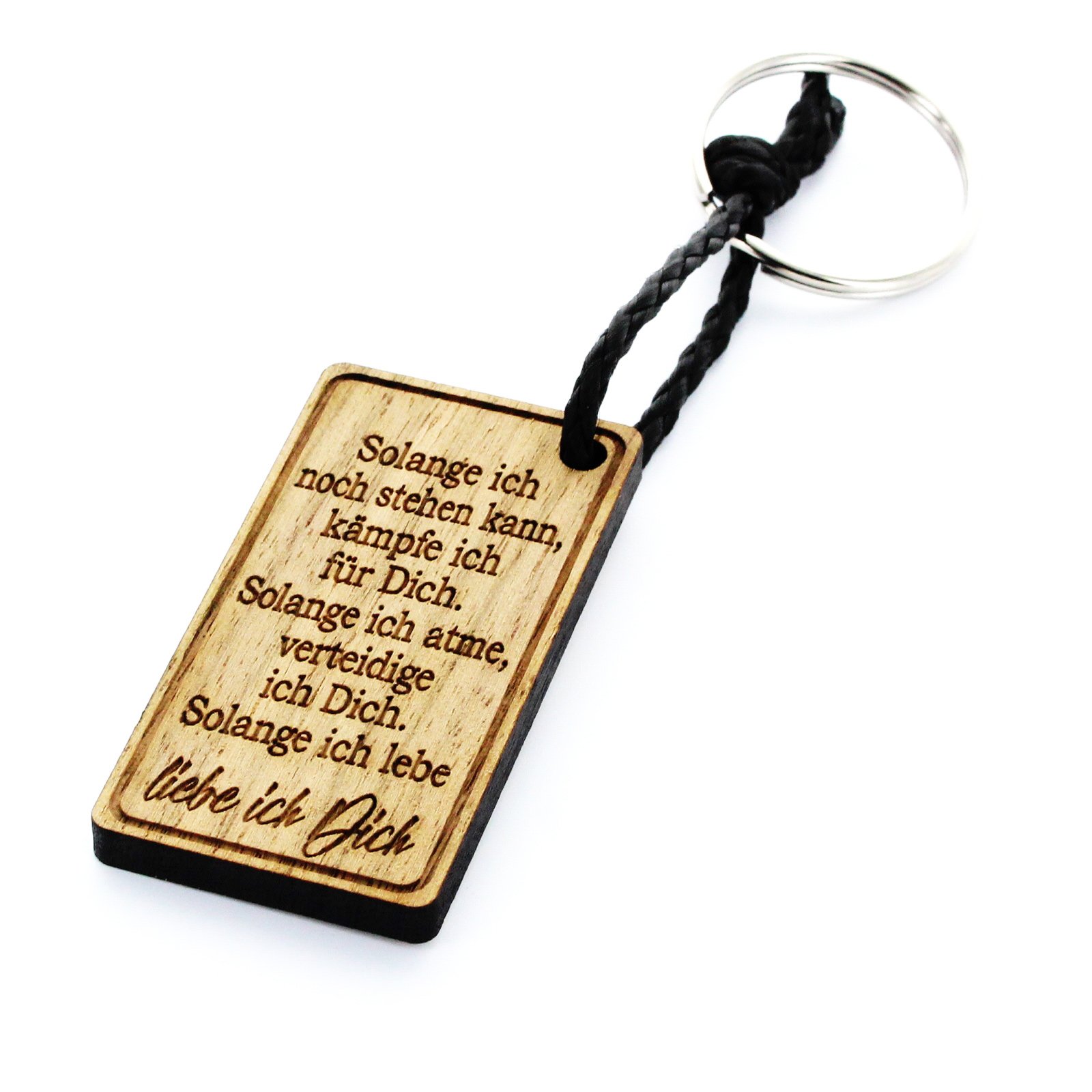 Lieblingsmensch Lieblingsmensch Schlüsselanhänger aus Holz Modell: Solange ich noch Stehen kann Keyring, 12 cm, Brown (Braun)