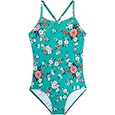 Dolxico Girls Swimsuit One Piece Bathing Suit with Adjustable Straps Cute Little Kids Swimming Suits Beach Swimwear 4T-12