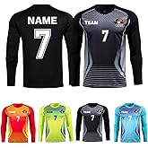 LAIFU Personalized Goalkeeper Soccer Jersey Custom Padded Goalie Jersey for Adult Youth Men Boy Girl