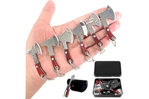 Liberal Brightdeer Mini Knife Set, Mini Pocket Knife Set, Tiny Knife Chef Keychain with Sheath for Package Opener Box Cutter Letter Opener-6pcs