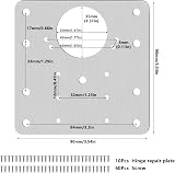Honeueuen 10 Pack Hinges Repair Plate Kit Stainless Steel 9x9 cm with Screws view 2