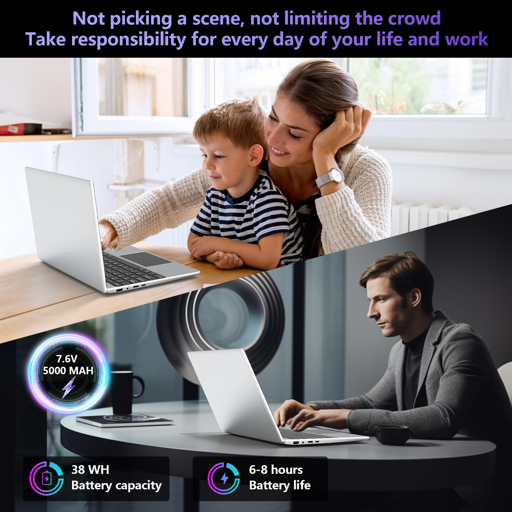 FOLINHAM 14.1 Inch Laptop,Windows 11 Pro Computer,8GB RAM 512GB SSD,Intel Celeron N4020C Processor(Beat to N4020),2K FHD Display,USB 3.0, Type-C,Mini-HDMI, Dual WiFi,Supports 1TB M.2 SSD Expansion
