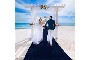 FANPROMS Navy Blue Aisle Runner for Wedding Ceremony 5FTx25FT Wedding Velvet Aisle Runner for Bridal Shower Outdoor Classic Aisle Runway Rug for Graduation Party Wedding Aisle Capret Runner for Beach