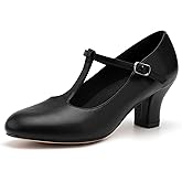 Stelle 2.5" Character Shoes for Women T-Strap Dance Heels for Ballroom Salsa Tango Wedding Flamenco Latin