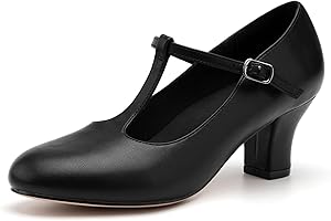 Stelle 2.5" Character Shoes for Women T-Strap Dance Heels for Ballroom Salsa Tango Wedding Flamenco Latin