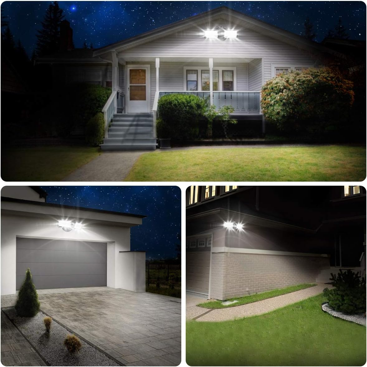 LEPOWER 3000LM LED Flood Light Outdoor, Switch Controlled LED Security Light, 28W Superior Brightness Exterior Lights with 2 Adjustable Heads, 5500K, IP65 Waterproof for Garage, Yard, Patio - - 