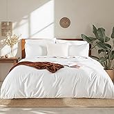 NEXHOME PRO Duvet Cover Queen Set, Ultra Soft, Duvet Cover 100% Viscose from Bamboo Cooling, 1 Duvet Cover and 2 Pillowcases, 90"x90", White, Comforter Not Included