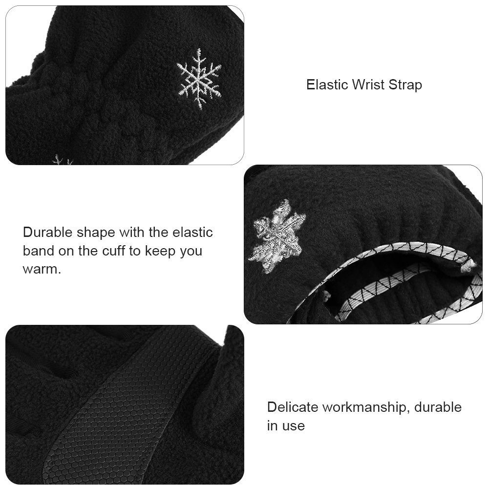 Vbiger Touchscreen Handschuhe Fleece Handschuhe Winterhandschuhe Warme Handschuhe Sporthandschuhe, Schwarz, XL