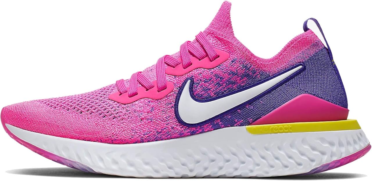 Amazon.com | Nike Womens Epic React Flyknit 2 Running Shoes (10.5, Fuchsia/White) | Road Running