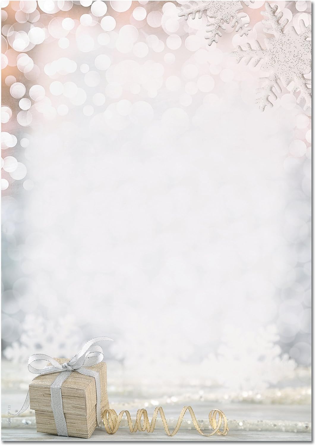 SIGEL DP135 Christmas writing paper "Christmas Surprise", A4, 90 gsm, 100 sheets, Christmas Surprise, white/golden