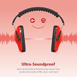 Dr.meter Ear Defenders Children Adjustable Headband 27.4 dB SNR Red view 6