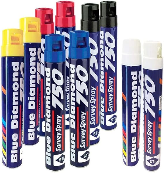 Multi Coloured Survey LINE Marker Spray Paint Marking Marker AEROSOL