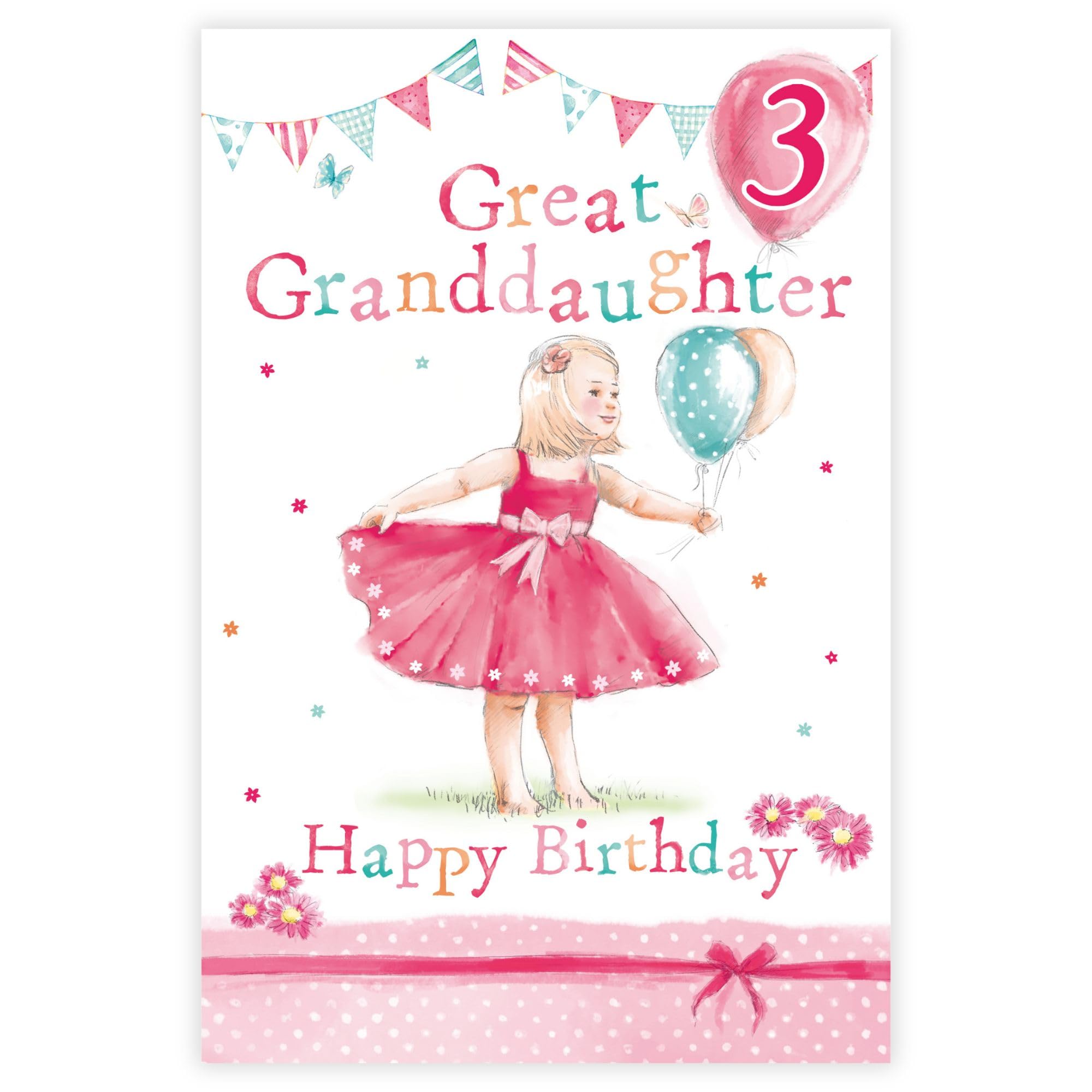 Great Granddaughter 3rd Birthday Card (GR-206128) - 3 Today - Magical Fairy - Foil and Flitter Finish