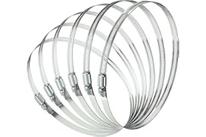 ALLWIN 6 Pcs 12" Stainless Steel Hose Clamp - Adjustable Worm Gear Hose Clamps for Pipe, Fuel Line, Intercooler, Tube and Automotive Plumbing