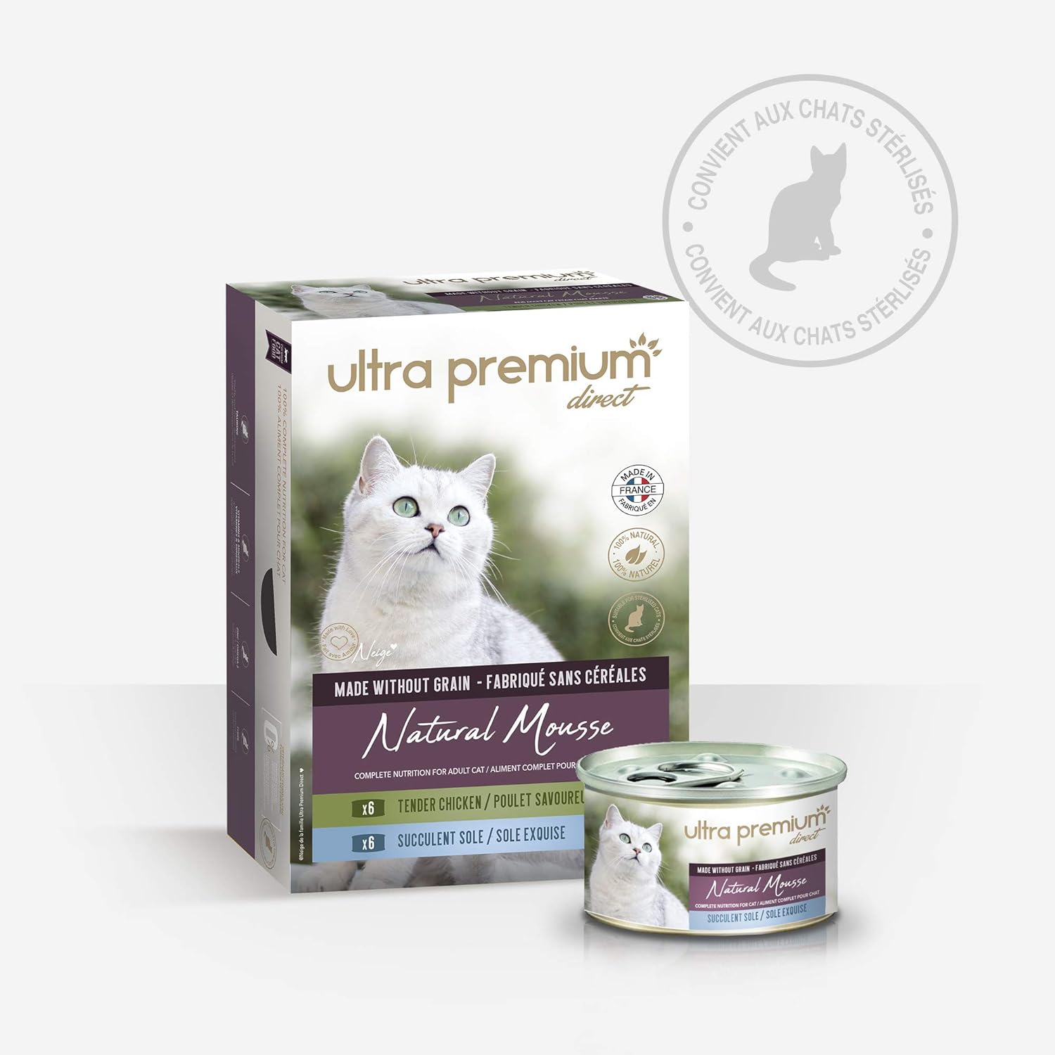 Ultra Premium Direct 36 Boites De Mousse Pour Chat Sans Cereales Natural Mousse Sole Poulet Amazon Fr Animalerie