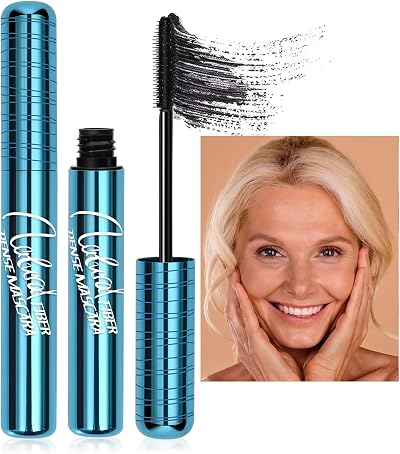 HOPHAT 2 Pack Mascara for Older Women Waterproof Hypoallergenic Natural