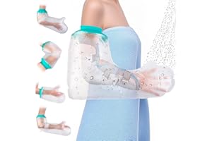 QUIHEAT Waterproof Cast Covers for Shower Arm, Reusable Soft Adult Long Arms Protector Bag after Surgery, Comfortable Durable Showering Sleeve for Wound Hands/Wrist/Elbow/Finger, Recovery Supplies Gifts