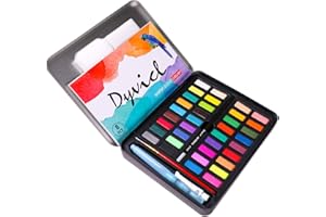 Dyvicl Watercolor Paint Set, 36 Vivid Colors in Pocket Tin Box with Watercolor Paper, Watercolor Kit for Students,Kids, Beginners, Artists