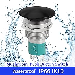 ZJWZJH 10Amps 19mm Latching Mushroom Head Push