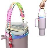 Wongeto Water Bottle Handle Paracord Water Bottle Strap,Bottle Holder with Strap,Compatible with Stanley Cup Accessories