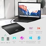 Antika External CD Drive USB 3.0 Slim Portable DVD RW Burner for Mac/PC view 2