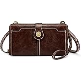S-ZONE Vegan Leather Crossbody Bags for Women Small Cell Phone Purse RFID Blocking Clutch Purses with 2 Straps