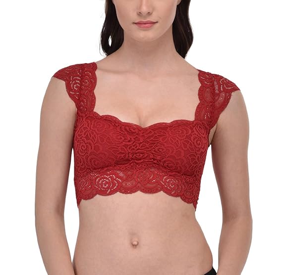 red bralette crop top