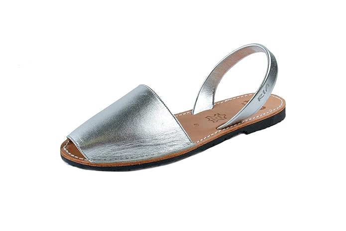 ria menorca Sandalen Avarcas Metalizado Plata Silber