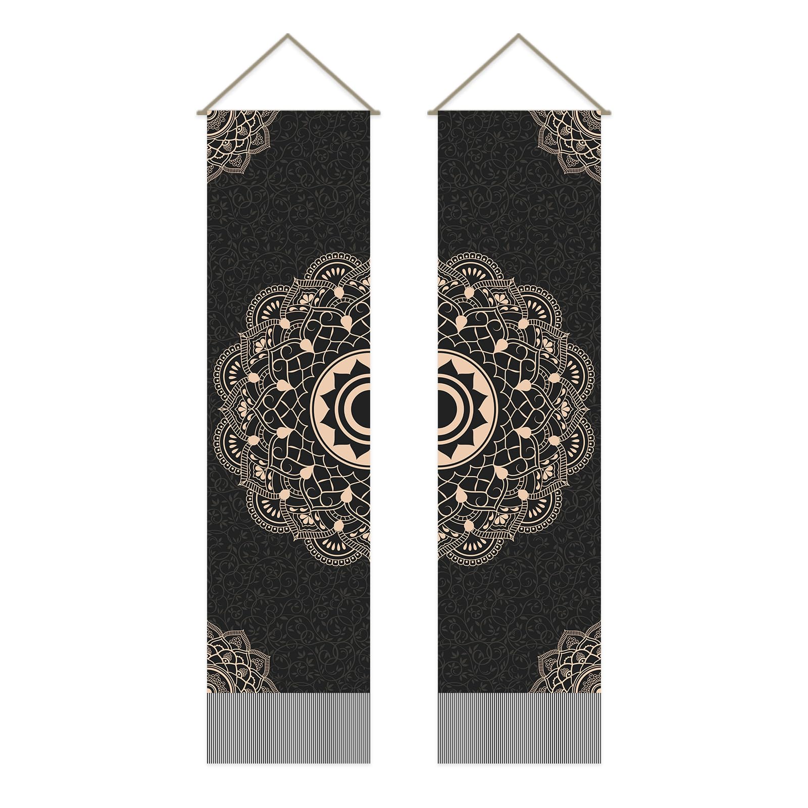 AHANDMAKER 2 Pcs Floral Wall Hanging Tapestry, Hippie Bohemian Tapestry Decor Aesthetic Vintage for Bedroom Living Room Dorm Home Decor(51.18x12.99 inch)