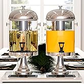 Stainless Steel Beverage Dispenser with Stand, 4.4 Gallon/16L Drink Dispenser Juice Dispenser with Ice Core, Spigot and Plast