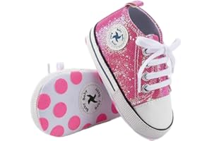 BEIDI Baby Girls Boys Shoes Soft Anti-Slip Sole Newborn First Walkers High Top Canvas Denim Unisex Infant Sneaker