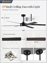 Fanbulous 60 Inch Ceiling Fans with Lights and