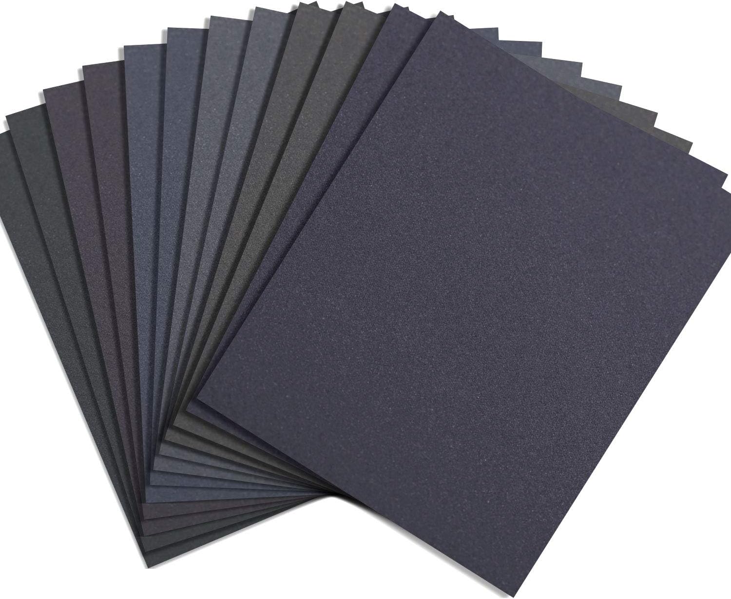 Abrasive Dry Wet Waterproof Sandpaper Sheets Assorted Grit of 400/600/ 800/1000/ 1200/1500 for Furniture, Hobbies and Home Improvement, 12 Sheets (9 x 3.6 Inch) - - 
