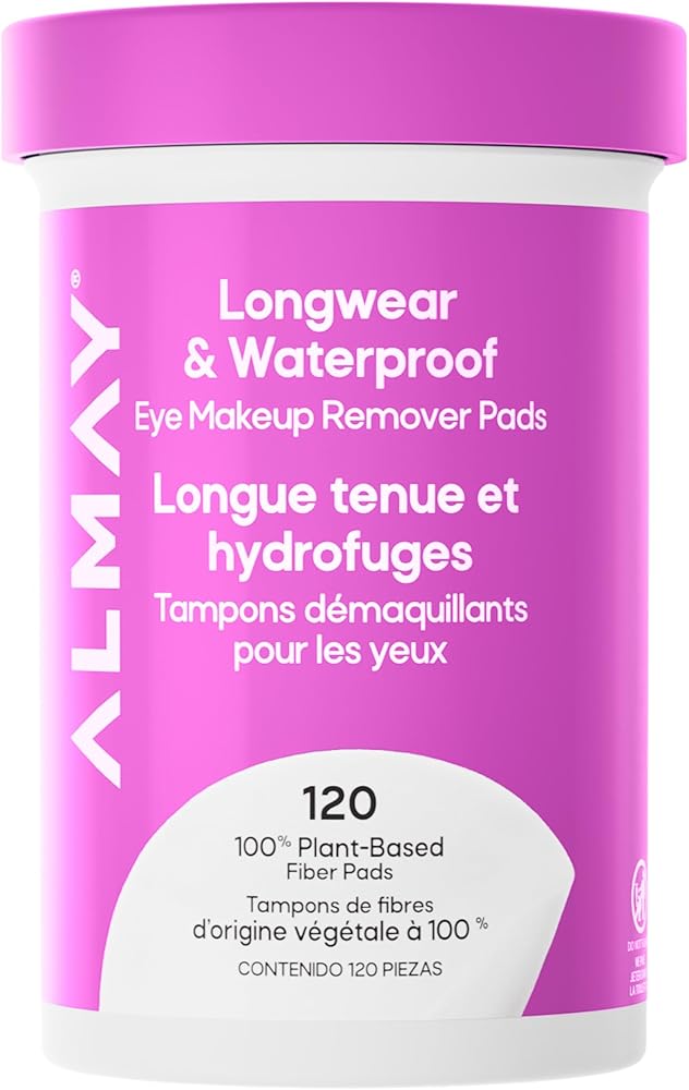 Almay Longwear & Waterproof Eye Makeup Remover Pads, 120 Count | Gentle eye makeup remover pads that dissolve longwear and wa