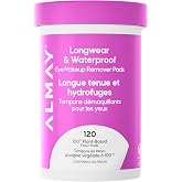 Almay Longwear &amp; Waterproof Eye Makeup Remover Pads, 120 Count | Gentle eye makeup remover pads that dissolve longwear and waterproof makeup without irritation. Hypoallergenic.