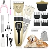 FrutPunch Dog Grooming Kit, Cordless Dog Clippers, Electric Shaving, Low Noise Rechargeable Dogs Hair Trimmer, with a Shaving Head for Feet, Suitable for Cats and Dogs, 2000MA