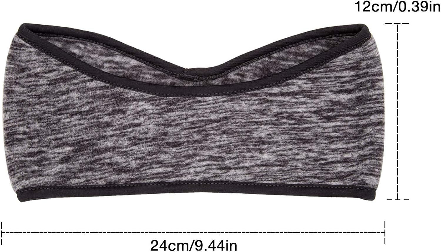 SAVITA 2 Pack Ear Warmers Headband Stretchy Ear Covers Sweatband Ski Winter Headband Earmuff Workout Headbands Moisture Wicking Thermal Sport Headbands for Women Man Girls (Gray and Dark Blue) : Clothing