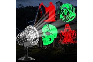 MUEISYTP Halloween Projector Lights Outdoor, 3D Skull Ghost Halloween Decorations Outdoor Projector Lights for Indoor Window Wall Halloweens Decor