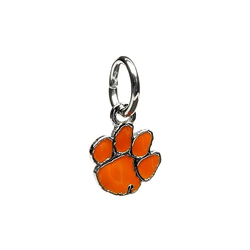 Clemson University Charm Orange Clemson Tiger Paw Charm Officially Licensed By Clemson University