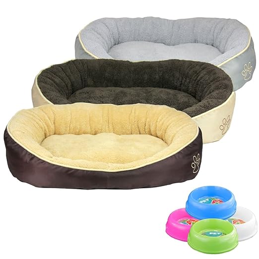 Waschbares Flauschiges Hundebett S, M, L, XL für Hund und Katze Katzenbett Hundekissen Katzenkissen Tierkissen in 3 Farben