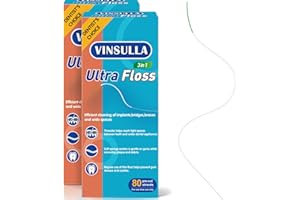 Dental Floss for Braces, Floss Threaders for Bridges and Implants, PTFE & PFAS Free Floss, 80 Pre-Cut Strands (Pack of 2)