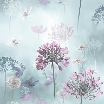 Arthouse Spring Meadow Duck Egg Wallpaper Floral Print