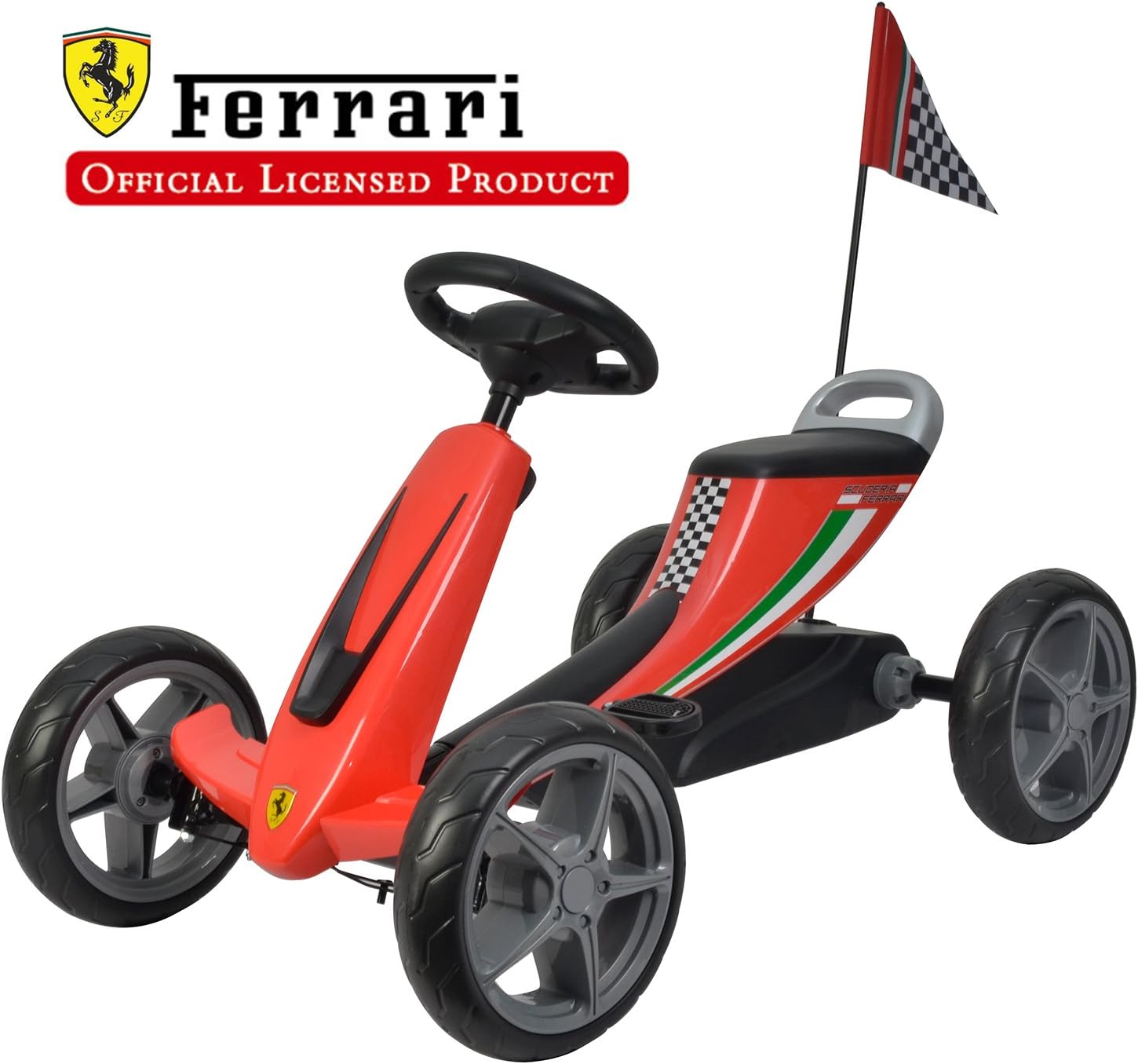 Galoper Galoper01 Scuderia Ferrari Kids Pedal Go Kart Pedal Powered Ride-On Toys Boys & Girls Racer Pedal Car , Red