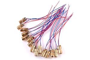 HIBCTR 30 Packs Laser Diodes, Mini Red Laser Diodes Lasers, 5V, 650nm, 5mW, Red Dot Laser Heads with Leads, Outer Diameter of The Head 6mm