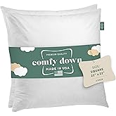 Set of Two 22X22 Decorative Throw Pillow Insert, Down and Feathers Fill, 100% Cotton Cover 233 Thread Count, Square Pillow In